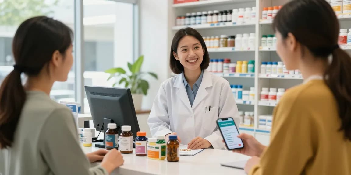 Klantenservice bij Unique Pharma Shop, professionele apotheker adviseert over supplementen en medicijnen.