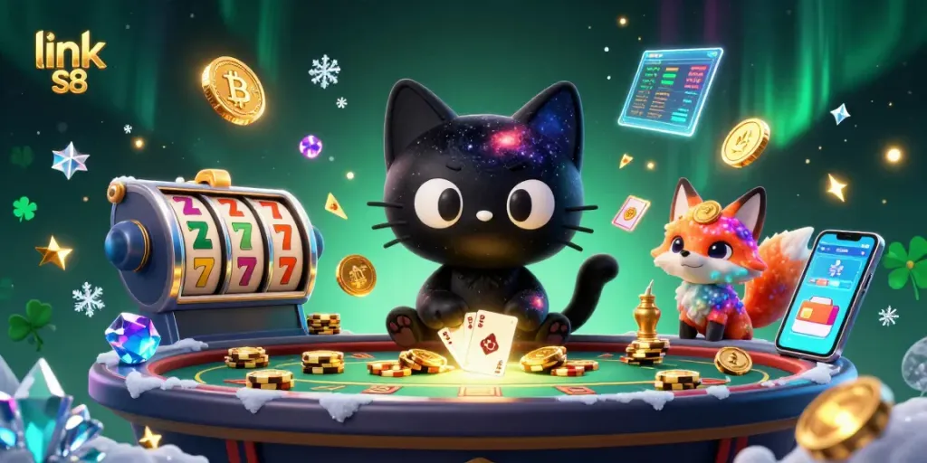 Experience gaming excitement with link s8 while engaging with vibrant slot reels and crypto elements.