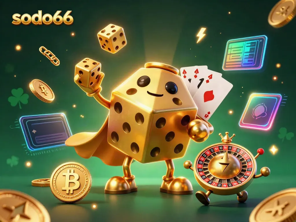 Experience the thrill of sodo66 casino with golden dice and exciting digital elements.