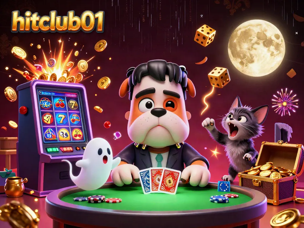 Experience thrilling gameplay at hitclub01 with a dynamic 3D casino scene of characters and vibrant gaming elements.