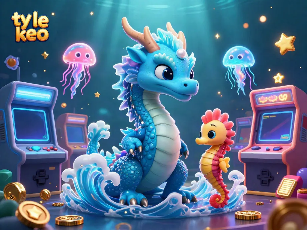 Engage with ty le keo while enjoying a vibrant underwater casino scene filled with dynamic characters and gaming elements.