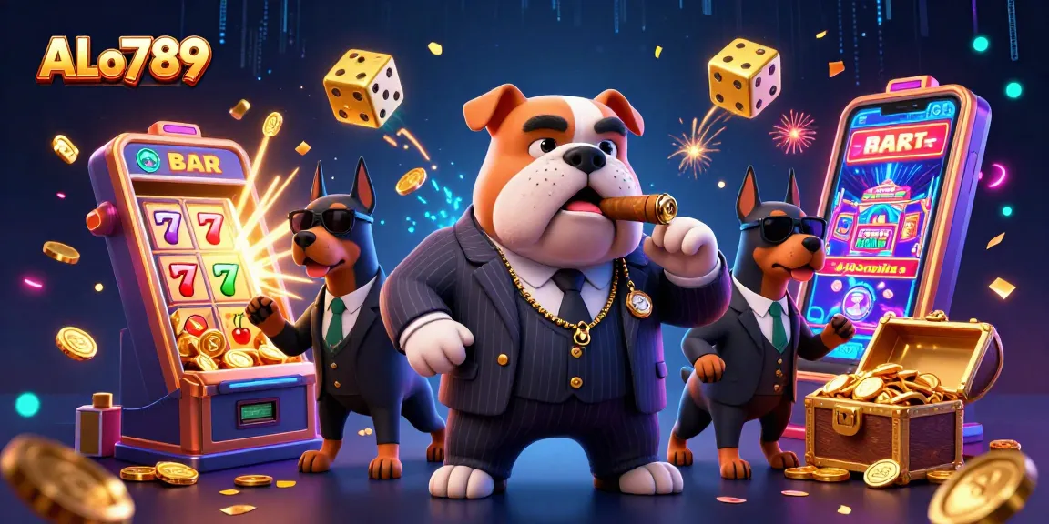 Experience top-notch gambling with ALo789 featuring exciting casino games in a vibrant 3D illustration.