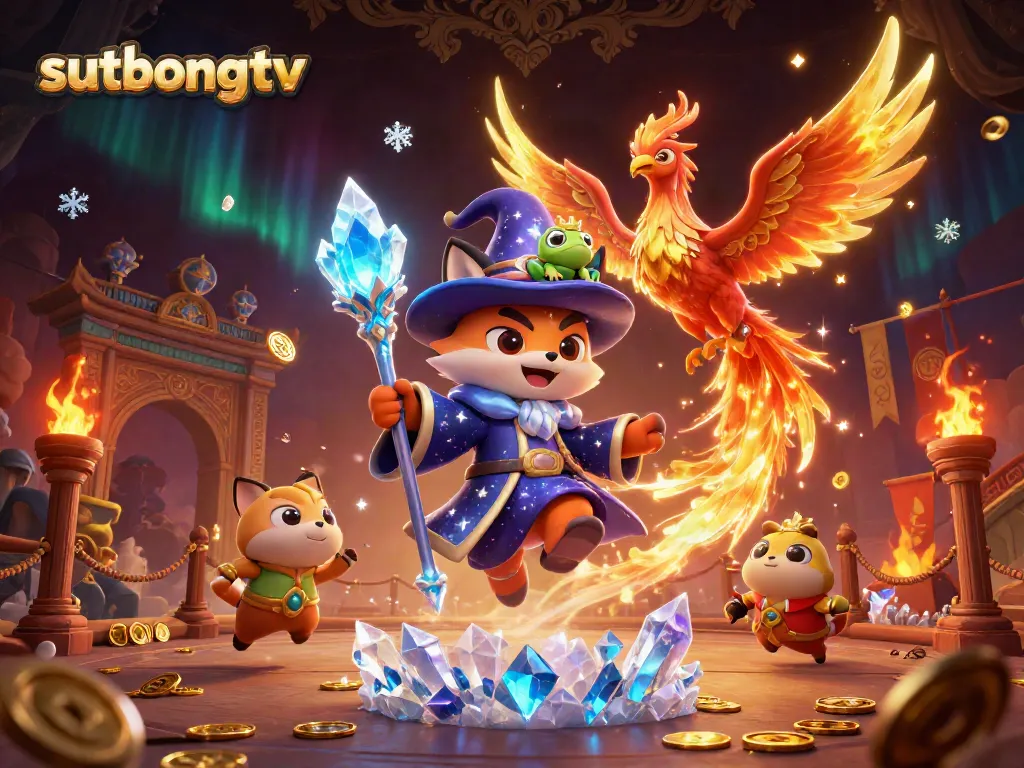 Experience thrilling live gaming action with sutbongtv as vibrant characters engage in epic battles and betting.