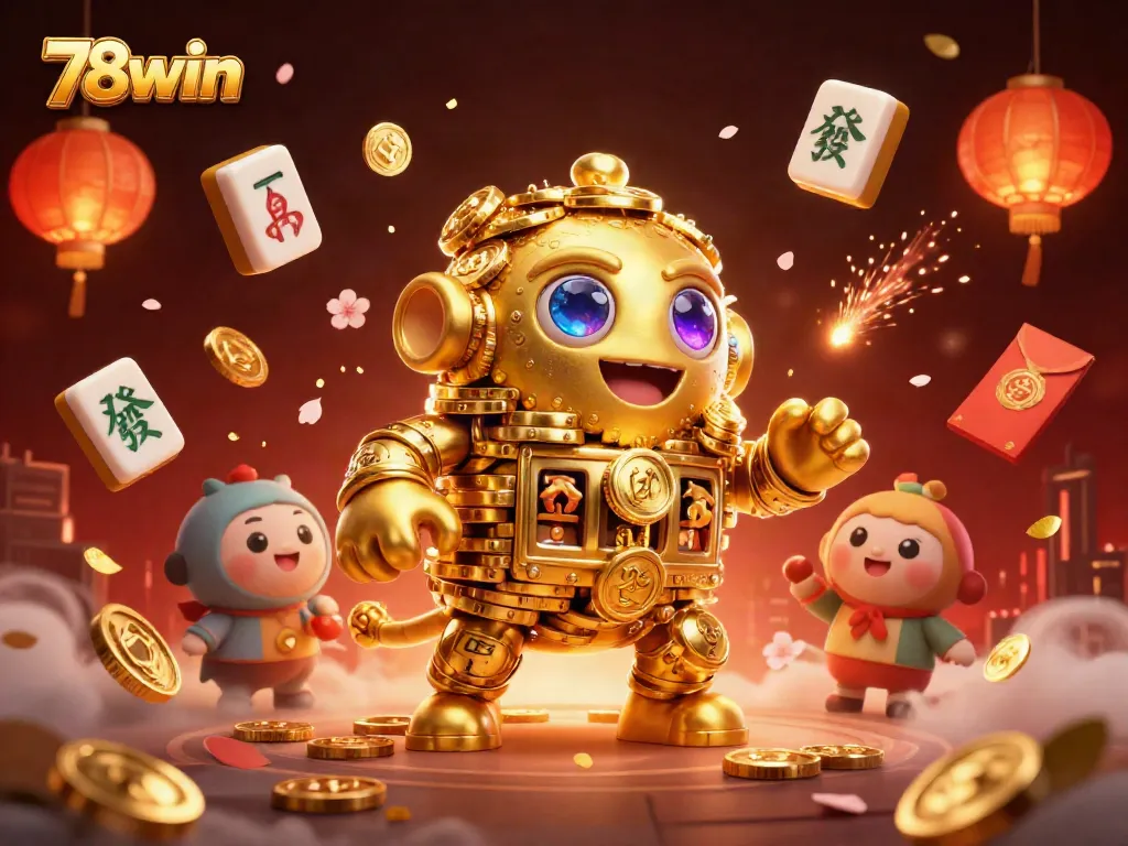 Experience winning with 78win in this vibrant 3D casino illustration bursting with excitement.