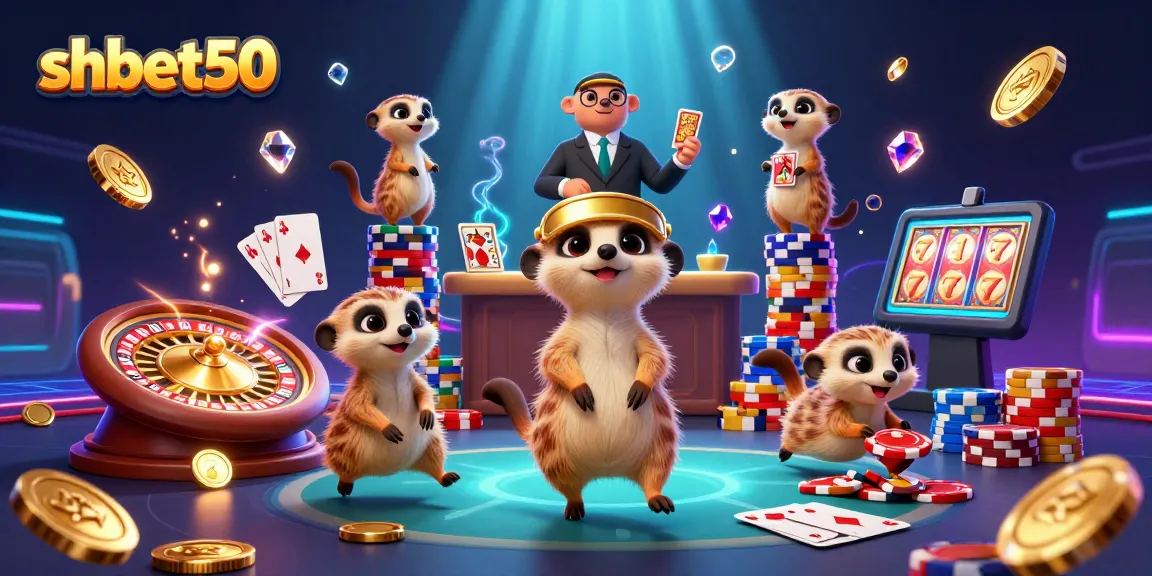 Experience the excitement of shbet50 with a vibrant meerkat casino operation illustration.