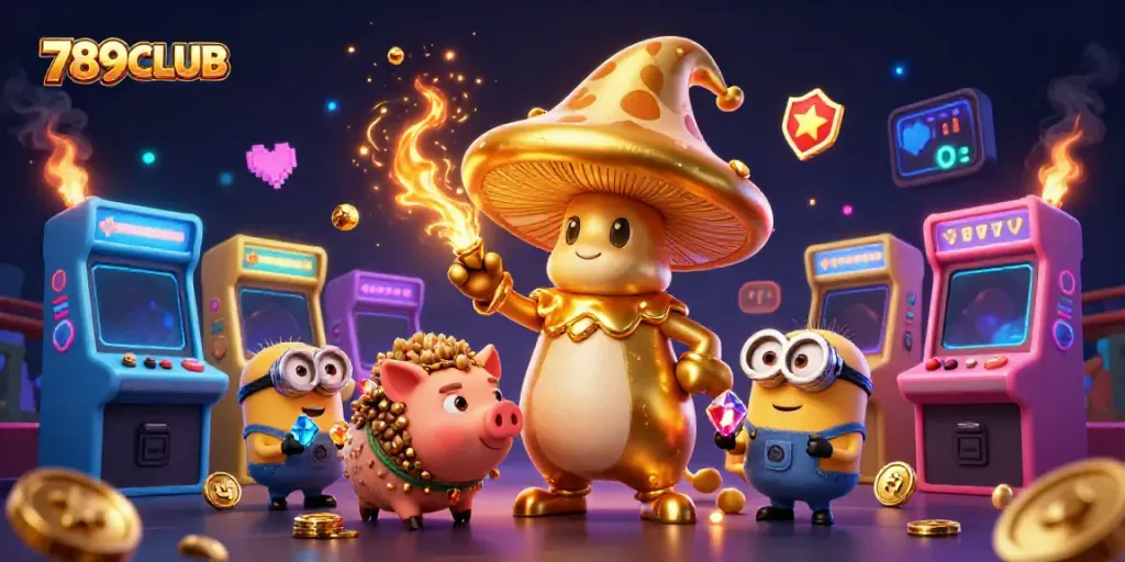 Experience the thrill of gaming at 789CLUB with a magical casino-inspired illustration.