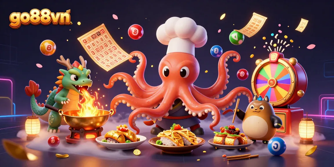 Experience exciting wins at go88vn with colorful games and vibrant elements in a captivating 3D scene.