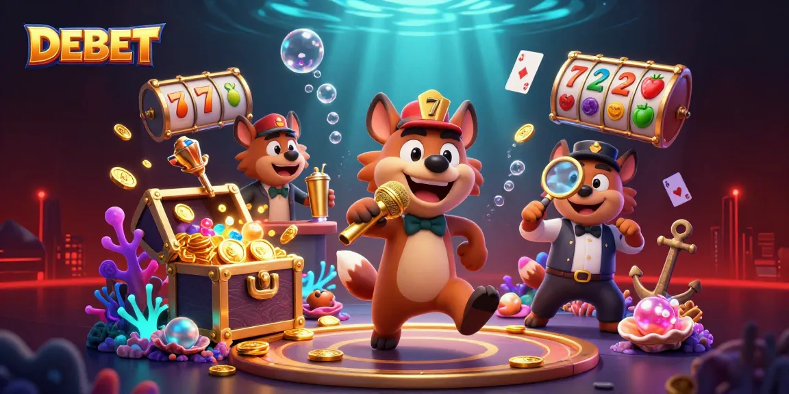 Join the comedy fun at DEBET's casino scene featuring hyenas mixing drinks and entertaining!