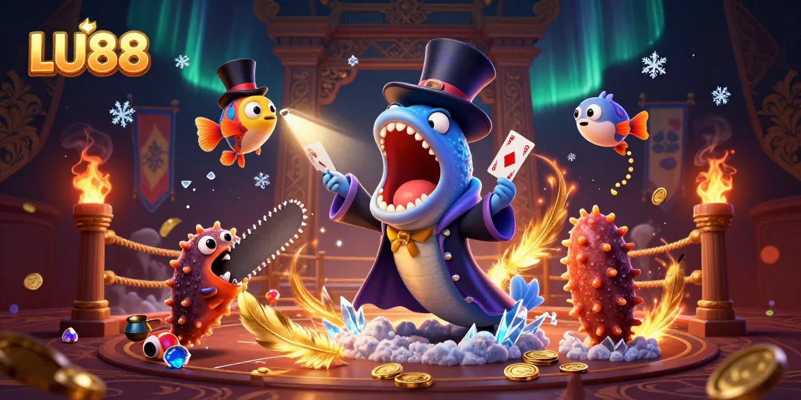 LU88 invites players into a magical casino world with dynamic card tricks by an eel and friends.