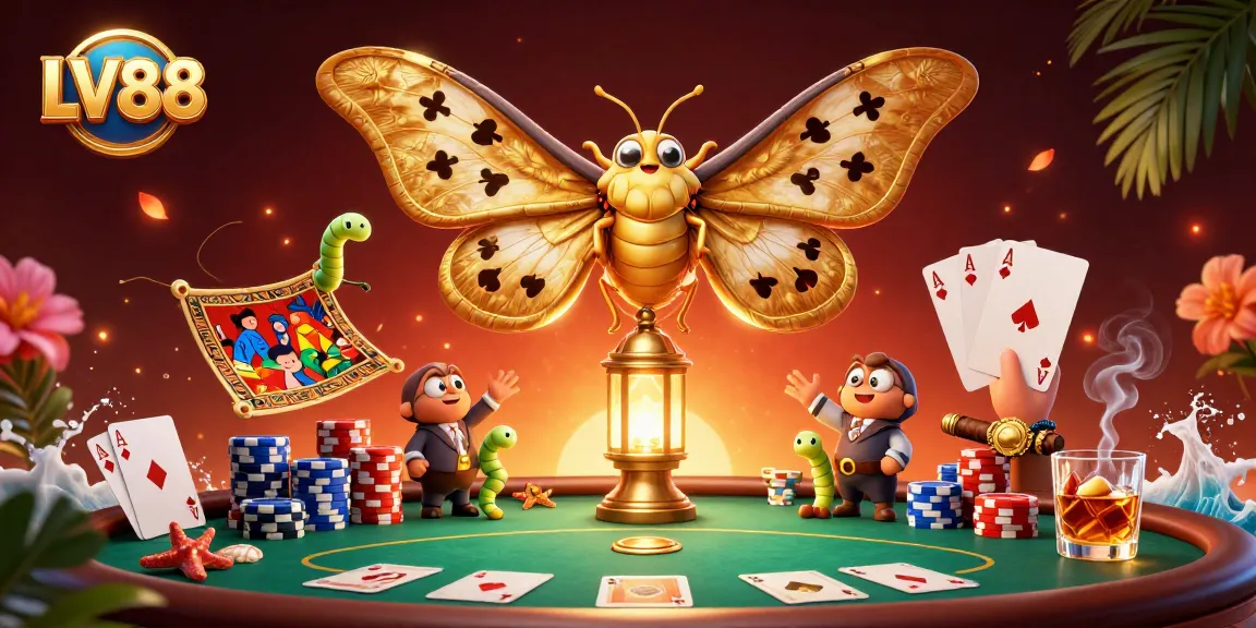 Experience the thrill of LV88 with vibrant casino elements and animated characters in a rich 3D illustration.