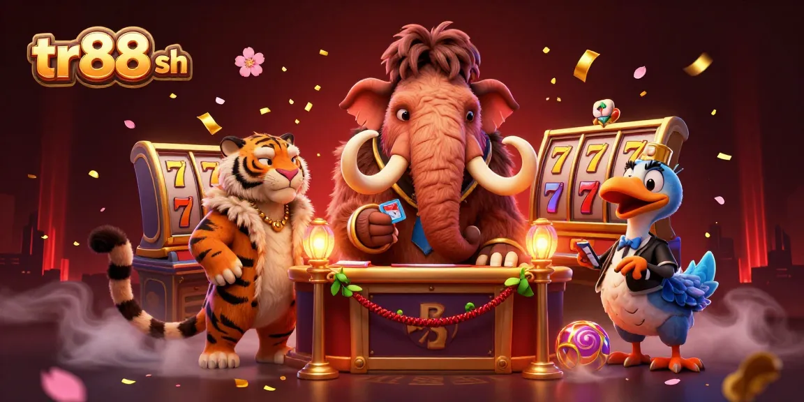Experience high-stakes gaming at tr88 sh with a lively casino scene and vibrant characters.