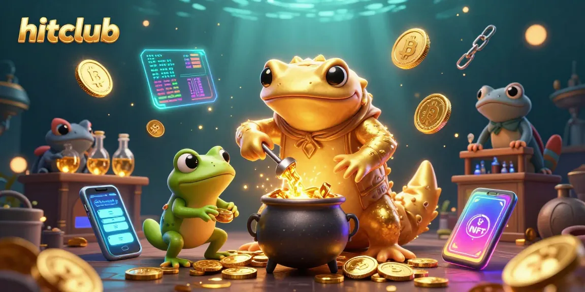 Join hitclub's thrilling adventure to transform base metals into gold coins in a vibrant scene!