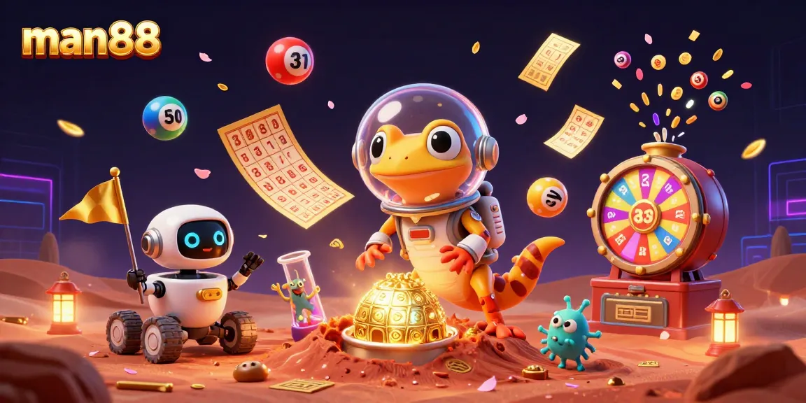 Experience thrilling action with man88 as a Martian gecko discovers a treasure-filled casino.