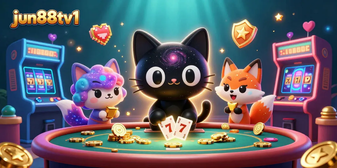 Experience thrilling gameplay with jun88tv1 at a cosmic casino table featuring vibrant characters.