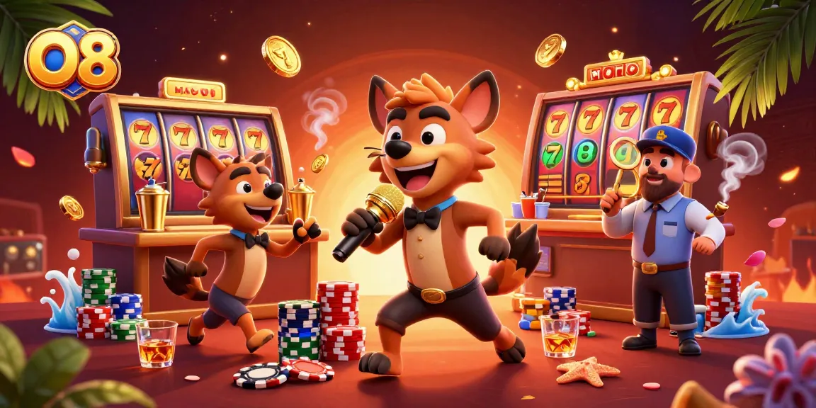 O8 delivers thrilling slot game excitement with vibrant characters in a dynamic casino setting