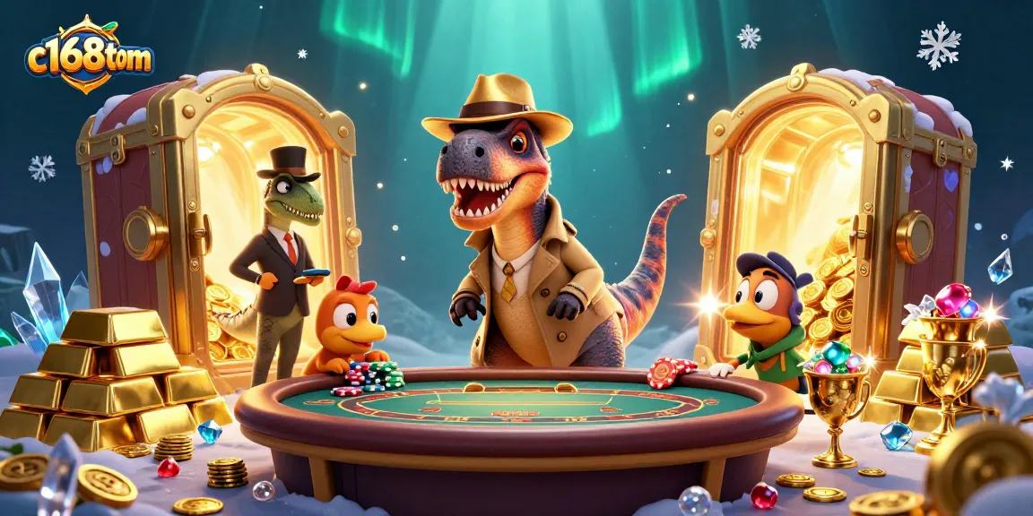 Join the action at c168tom with this vibrant and dynamic casino illustration, highlighting playful characters and exciting gaming elements.
