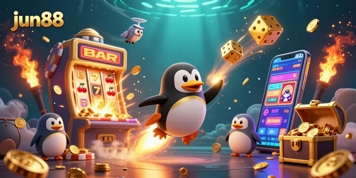 Engage with exciting gaming action featuring jun88's dynamic space-themed casino illustration.